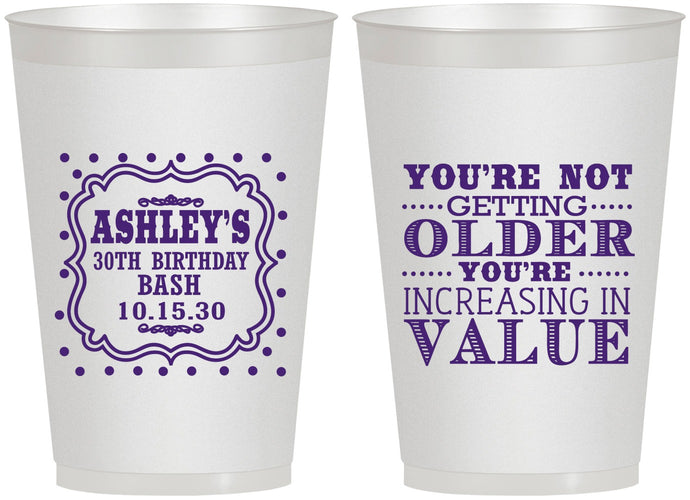 Personalized Birthday 12 oz Frosted Cups - 30th | 20149