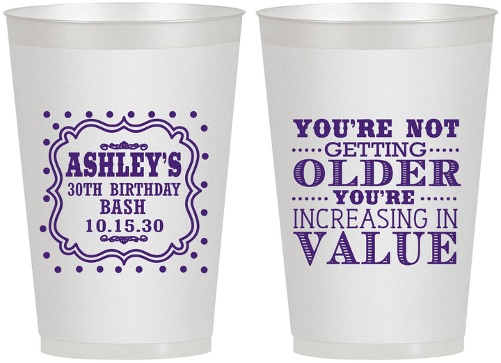 Personalized Birthday 12 oz Frosted Cups - 30th | 20149