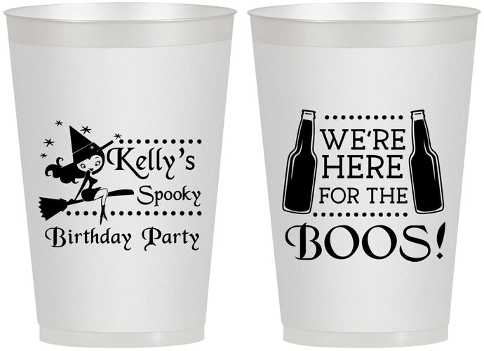 Personalized Birthday 12 oz Frosted Cups - Halloween Spooky Boos | 20158