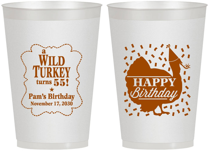 Personalized Birthday 12 oz Frosted Cups - 55th Wild Turkey | 20159