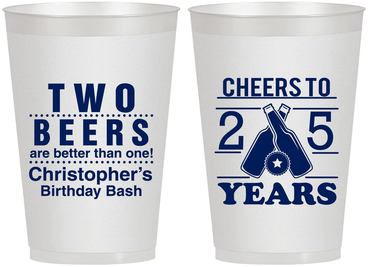 Personalized Birthday 12 oz Frosted Cups - Cheers To 25 Years | 20163