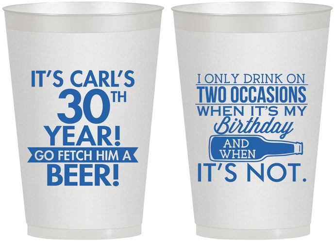 Personalized Birthday 12 oz Frosted Cups - 30th | 20170