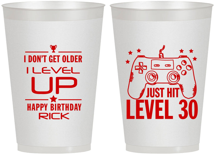Personalized Birthday 12 oz Frosted Cups - 30th Video Games | 20179