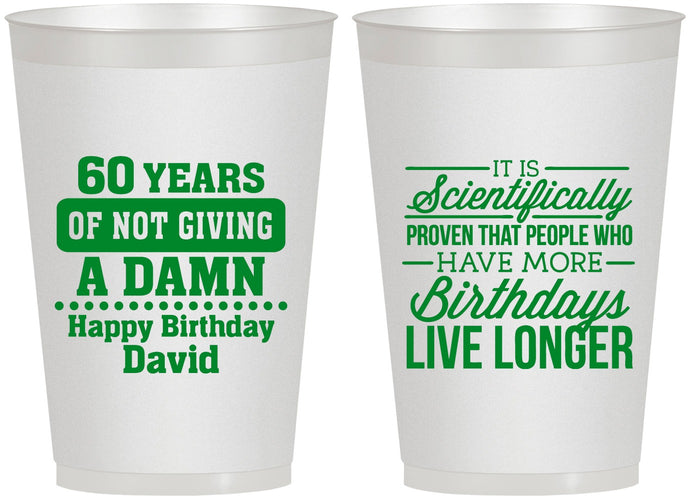 Personalized Birthday 12 oz Frosted Cups - 60th | 20180