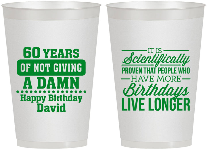 Personalized Birthday 12 oz Frosted Cups - 60th | 20180
