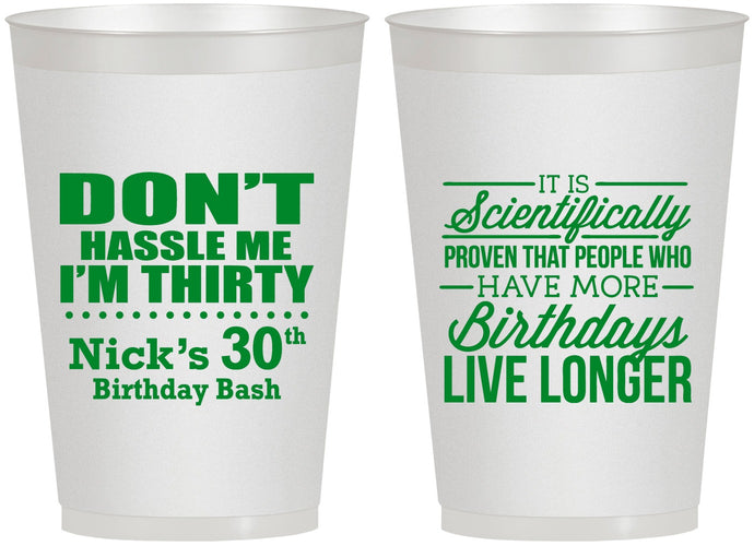 Personalized Birthday 12 oz Frosted Cups - 30th | 20182