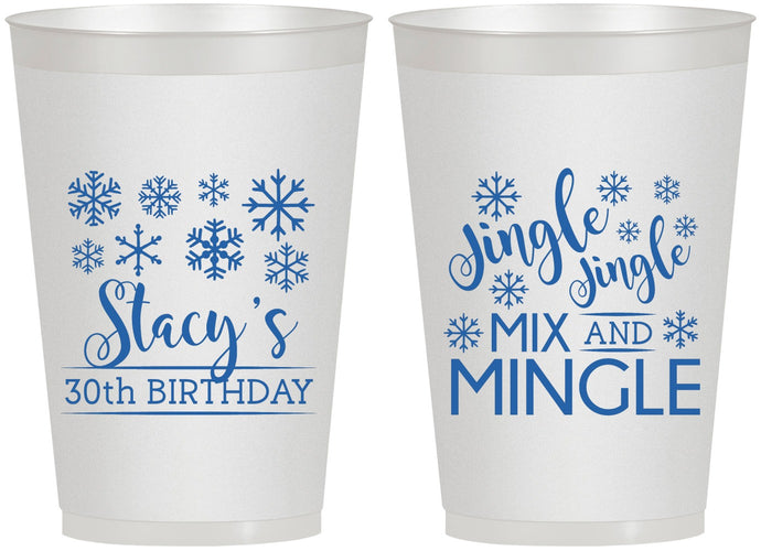 Personalized Birthday 12 oz Frosted Cups - 30th Christmas | 20188