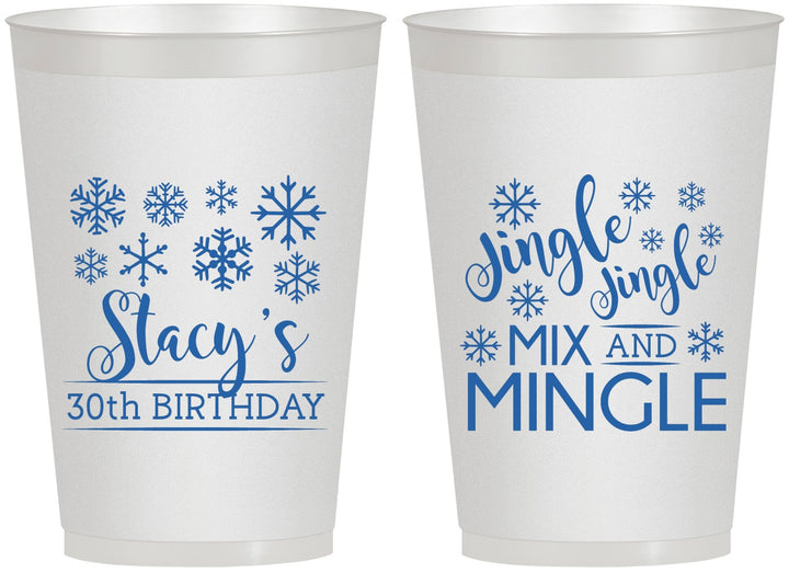 Personalized Birthday 12 oz Frosted Cups - 30th Christmas | 20188