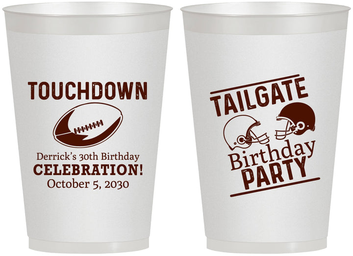 Personalized Birthday 12 oz Frosted Cups - 30th Football | 20189