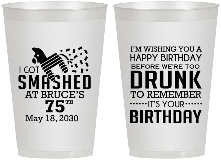 Personalized Birthday 12 oz Frosted Cups - 75th | 20195