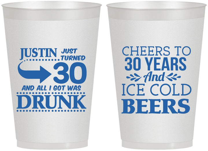 Personalized Birthday 12 oz Frosted Cups - Cheers To 30 Years | 20219