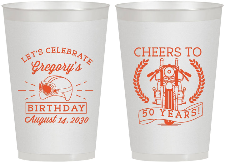 Personalized Birthday 12 oz Frosted Cups - Cheers To 50 Years | 20220