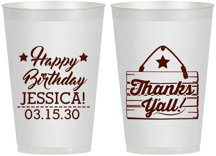 Personalized Birthday 12 oz Frosted Cups - Country Farm | 20221