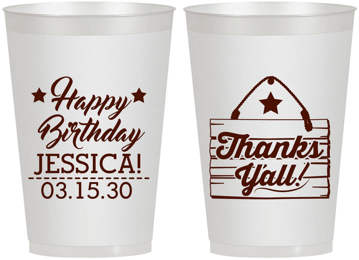Personalized Birthday 12 oz Frosted Cups - Country Farm | 20221