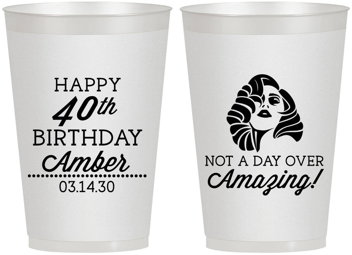 Personalized Birthday 12 oz Frosted Cups - 40th | 20222