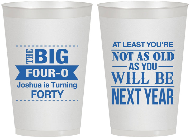 Personalized Birthday 12 oz Frosted Cups - 40th | 20225
