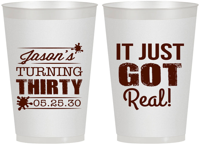 Personalized Birthday 12 oz Frosted Cups - 30th | 20235
