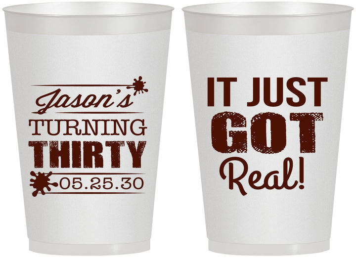 Personalized Birthday 12 oz Frosted Cups - 30th | 20235