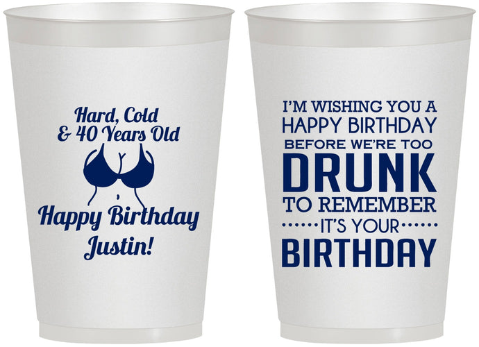 Personalized Birthday 12 oz Frosted Cups - 40th | 20237
