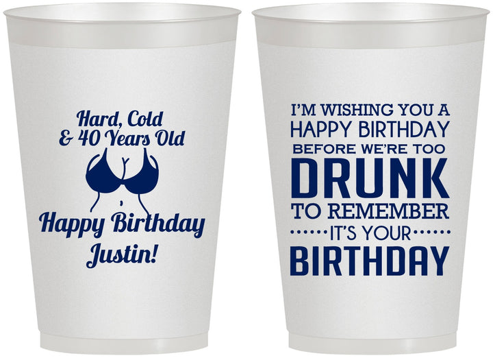 Personalized Birthday 12 oz Frosted Cups - 40th | 20237
