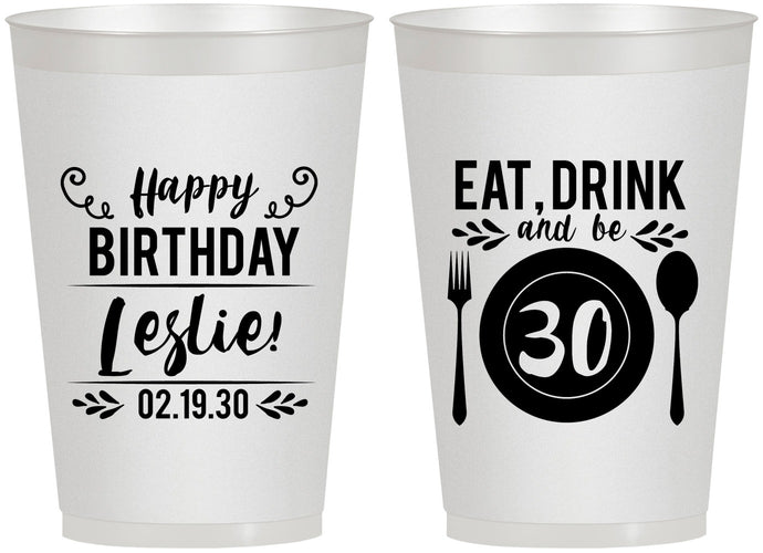 Personalized Birthday 12 oz Frosted Cups - 30th | 20240