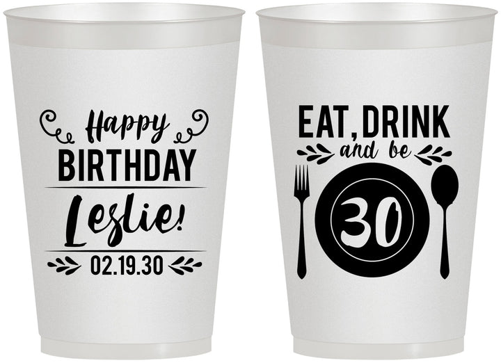 Personalized Birthday 12 oz Frosted Cups - 30th | 20240
