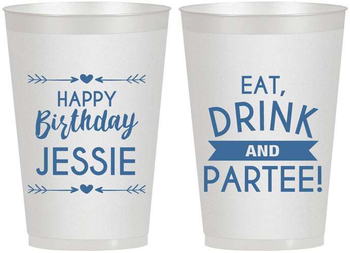 Personalized Birthday 12 oz Frosted Cups - Eat Drink Partee | 20241