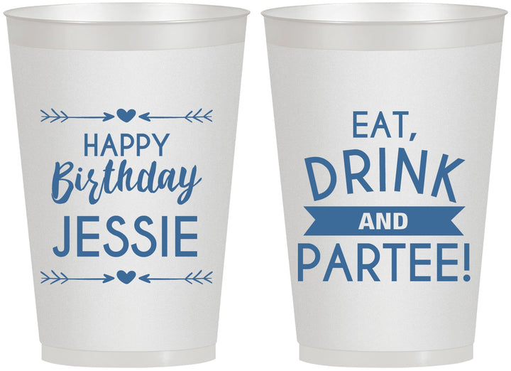 Personalized Birthday 12 oz Frosted Cups - Eat Drink Partee | 20241