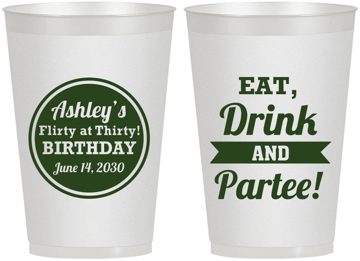 Personalized Birthday 12 oz Frosted Cups - 30th | 20242