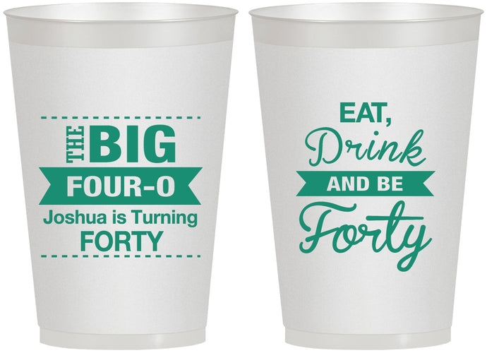 Personalized Birthday 12 oz Frosted Cups - 40th | 20243