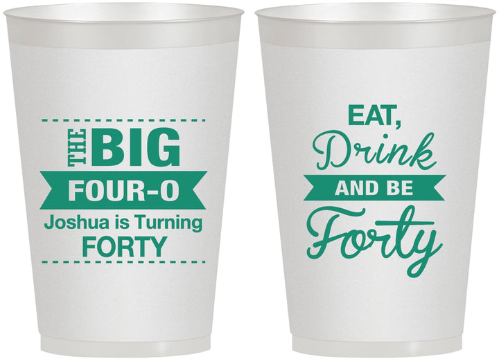 Personalized Birthday 12 oz Frosted Cups - 40th | 20243