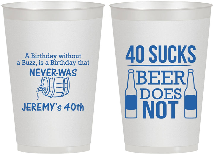 Personalized Birthday 12 oz Frosted Cups - 40th | 20247