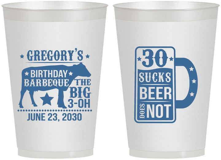 Personalized Birthday 12 oz Frosted Cups - 30th | 20248