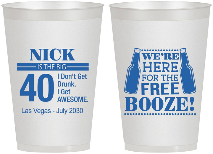 Personalized Birthday 12 oz Frosted Cups - 40th | 20249