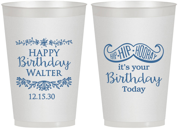 Personalized Birthday 12 oz Frosted Cups - Hip Hip Hooray | 20250