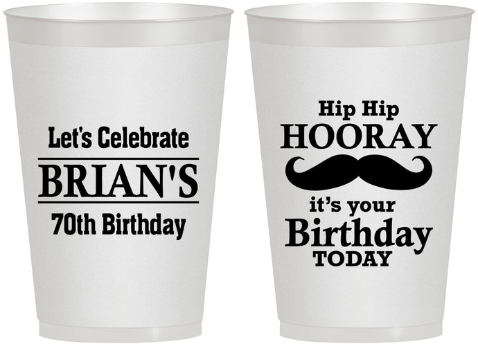 Personalized Birthday 12 oz Frosted Cups - 70th | 20251