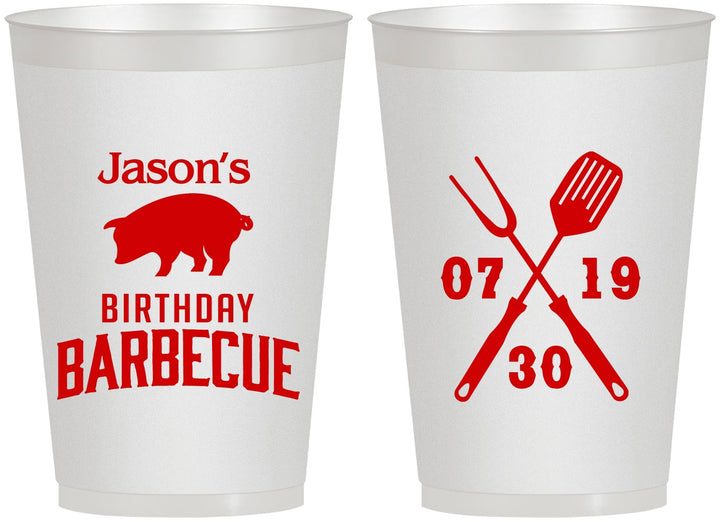 Personalized Birthday 12 oz Frosted Cups - Barbeque Bbq | 20253