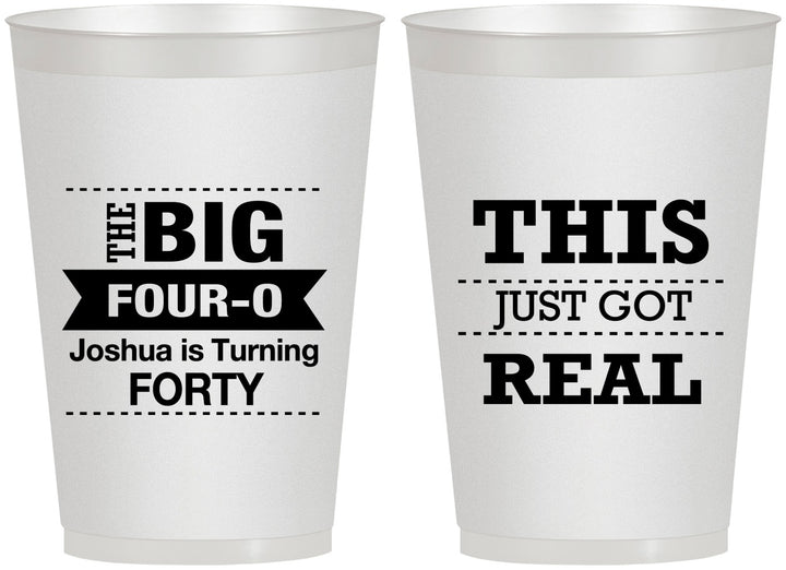 Personalized Birthday 12 oz Frosted Cups - 40th | 20254