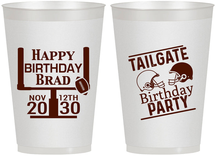 Personalized Birthday 12 oz Frosted Cups - Football | 20256