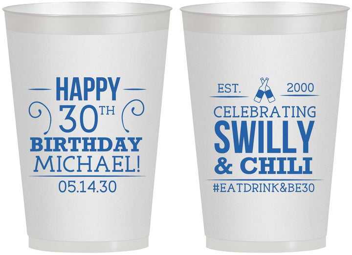 Personalized Birthday 12 oz Frosted Cups - 30th | 20257