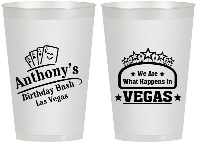 Personalized Birthday 12 oz Frosted Cups - Las Vegas | 20264