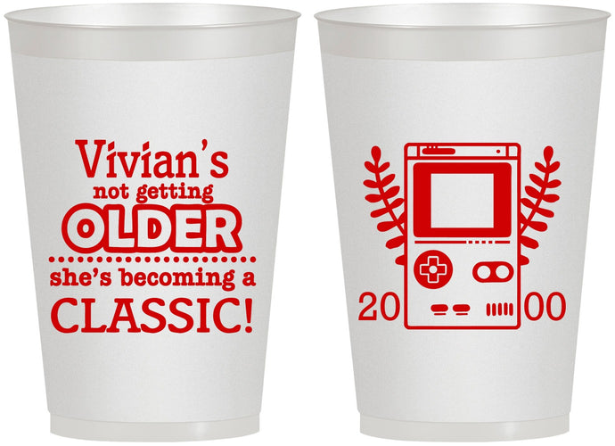 Personalized Birthday 12 oz Frosted Cups - 30th Video Games | 20267