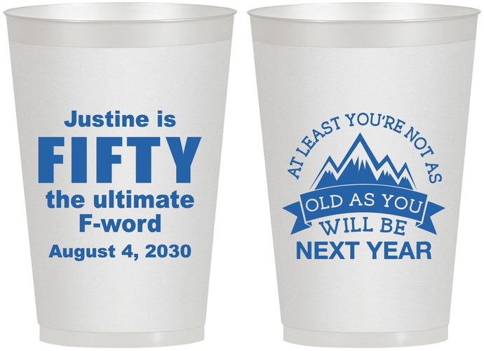 Personalized Birthday 12 oz Frosted Cups - 50th | 20268