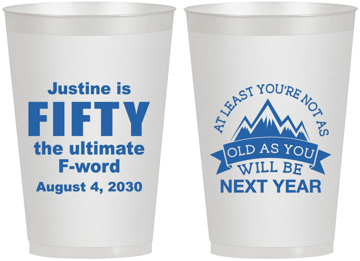 Personalized Birthday 12 oz Frosted Cups - 50th | 20268