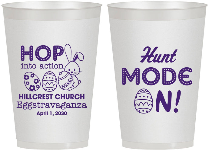 Personalized Easter 12 oz Frosted Cups - Hunt Mode On Bunny | 210000