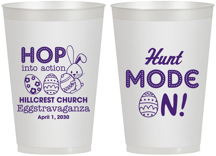 Personalized Easter 12 oz Frosted Cups - Hunt Mode On Bunny | 210000
