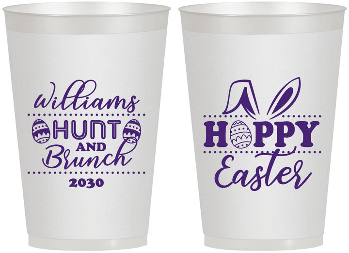 Personalized Easter 12 oz Frosted Cups - Hoppy Bunny Eggs | 210012