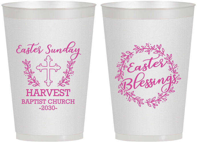Personalized Easter 12 oz Frosted Cups - Easter Sunday Church | 210023