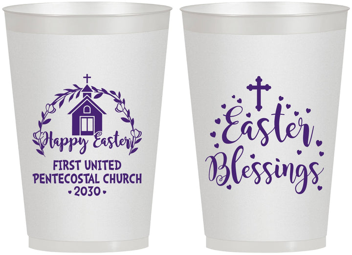 Personalized Easter 12 oz Frosted Cups - Easter Blessings Church | 210024
