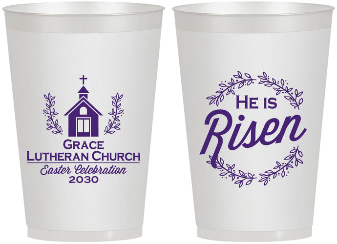 Personalized Easter 12 oz Frosted Cups - He Is Risen | 210026
